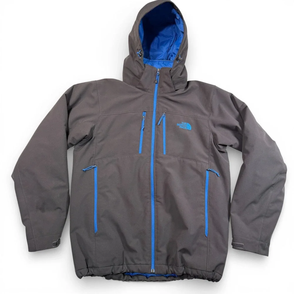 The North Face Apex Elevation Jacket Mens Medium Grey Hooded Insulated Windproof
